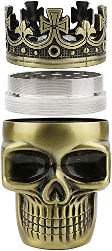Golden Bell Grinder 1.5 inch Spice Grinder Full Metal Skull Grinder - Bronze