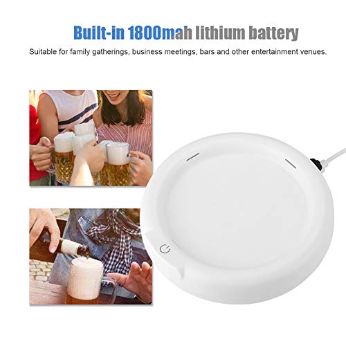 Annadue Ultrasonic Beer Foamer, Beer Bubbler Built-in 1800Mah Lithium Battery, Produce Perfect Foaming, Beer Taste Better, with Silicone Pad, Fix