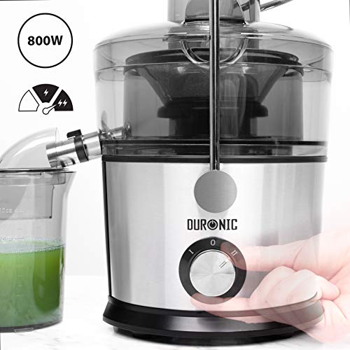 Duronic Centrifugal Juice Extractor JE7C | 2 Speed Settings 800W | Stainless-Steel Juicer | Whole Fruit and Vegetables | Freshly Squeezed | 1L Ju