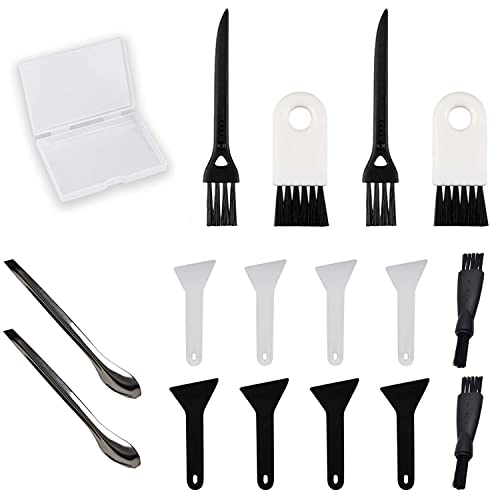 Black Scrapers,Gristor Brushes and Spoons Kit with Cleaning Tools for Herb Grinder (Black Scraper)