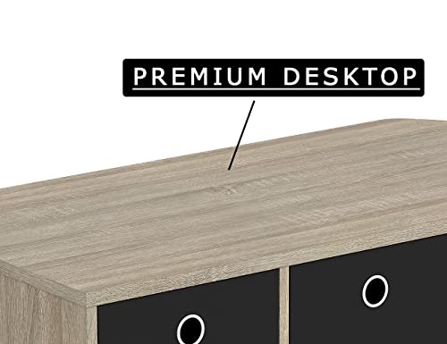 Safdie Small Computer Space-Saver Writing 2 Storage Drawers-Sturdy Study, Work Table-Compact Home, Living, Dorm Room,Bedroom, Office Modern Stude