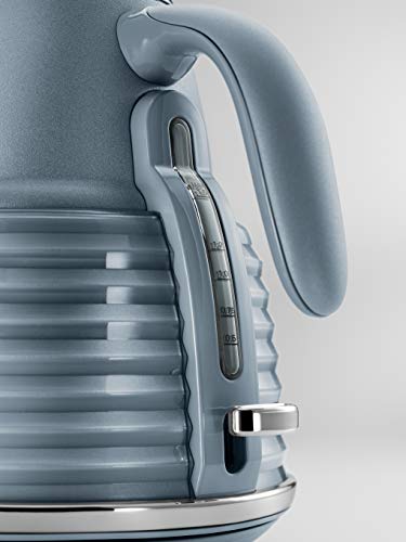 De'Longhi Scolpito Kettle,1.5 liters, 360° swivel base, Stainless steel, KBZS3001.AZ, Mineral Blue