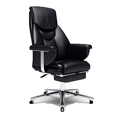 MU Swivel Chair Boss Chair, Ergonomic Executive Office Chair, Leather Large Capacity Swivel Height Adjustable Thick Padding, Suitable for Home an