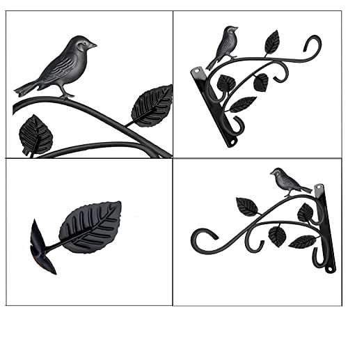 2 Packs Hanging Basket Brackets Wall Hanging Hooks 12 Inch Iron Plant Hanger Wall Hooks for Garden Plants/Lantern/Light/Bird Feeder