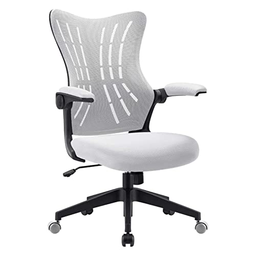 LXXSH Mid-Back Office Desk Chair Mesh Ergonomic Task Chair Computer Chair Home Office Chair Lift Swivel Chair (Color : Argento, Size : Light Grey