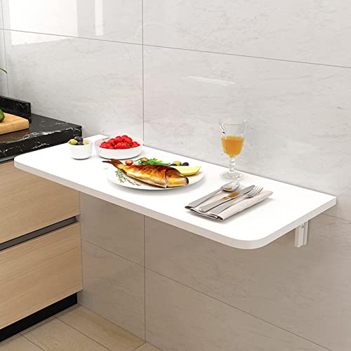 KUKIXO Wall Mounted Folding Table,Folding Wall Mounted Desk, Space Saving Fold Down Floating Desk for Study, Drop Leaf Tables for Small Spaces Of