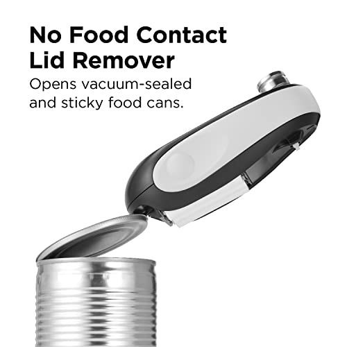 Kitchen Mama One-to-Go Electric Can Opener: Open Cans with One Press - Auto Detect & Cut Any Can Shape, with Auto-Stop, No Sharp Edges, Handy Lid