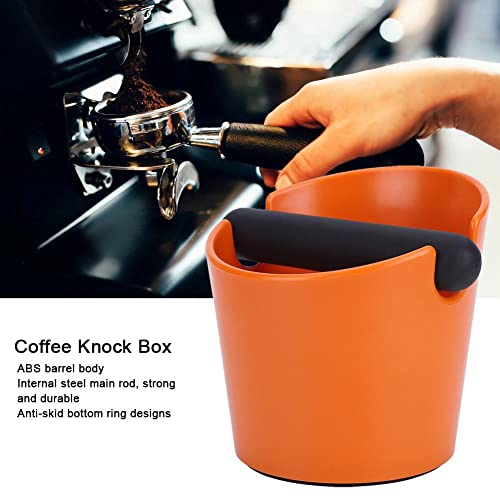 Coffee Grounds Knock Box, Coffee Knock Box Household Detachable Knock Bar Anti‑ Slip Coffee Grind Dump Bin for Coffee Shop Orange