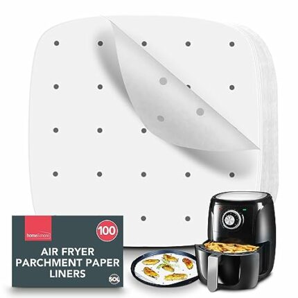 100pk Square Air Fryer Liners Disposable | 8.5 Inch | Perforated Air Fryer Parchment Paper Liners | Air Fryer Paper Liners | Air Fryer Liners Squ