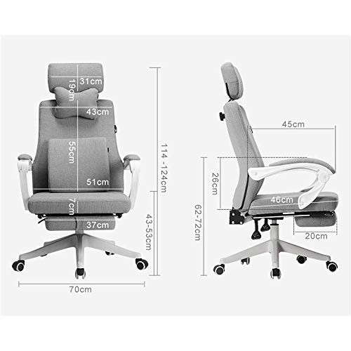 Mu Ladies Computer Chair Fabric Office Chair Home Study Chair Swivel Chair Nordic Boss Chair Ergonomic Chair Office Chair (Size : 124X70X70Cm)