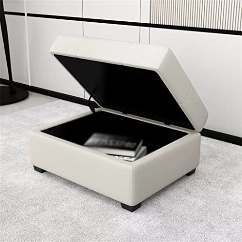 N/A Home Storage Stool Sofa Stool Storage Changing Shoe Stool Sittable Living Room Footrest Tech Cloth (Color : Argento, Size : 80 * 60 * 41cm)