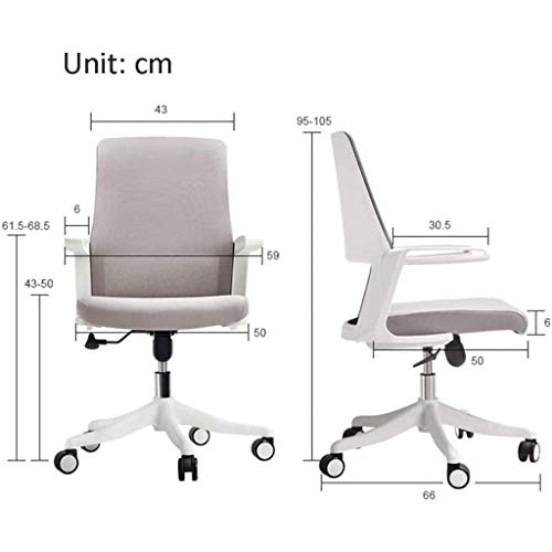 LXXSH Office Chair Back Chair Simple Modern Home Mesh Breathable Office Lift Staff Chair Conference Chair (Color : Gray)