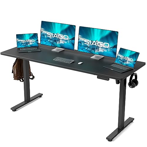 SIAGO Electric Standing Desk Adjustable - 48 x 24 Inch Sit Stand Desk with Cable Management - 3 Memory Preset Adjustable Height Stand up Computer