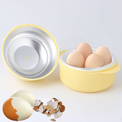 Microwave Egg Boiler,Portable Egg Cooker for Microwave,Cute Compact Design Quick Egg Boiler 4 Eggs Capacity,Kitchen Egg Boilers for Hard Soft Boi
