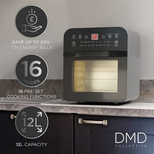 DMD | 16-In-1 12L Digital Air Fryer Oven with Rapid Air Circulation, 60 Minute Timer, 1800W | Dehydrate, Bake, Rotisserie, Oil Free Healthy Eatin
