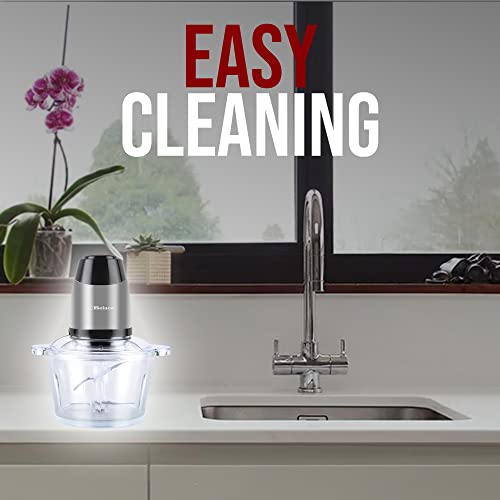 Food Processor Blender Mixer Chopper Meat 2L Glass Bowl Vegetable Grinder Fruits Nut Multi-Functional Sharp Steeliness Steel Blade