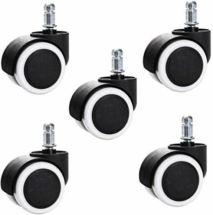 5× Office Chair Casters M11 Stem Twin Wheels 2 Inch 250KG Universal Swivel Silent Computer Chair Game Chair Wheels Wear-resistant Replacement Cas