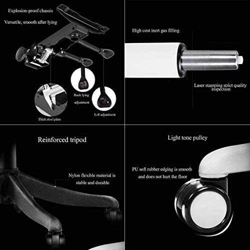 TJLSS Reclining Office Chair Ergonomic Computer Mesh Lounger Executive Swivel Office Desk Work Chair with Hidden Footstool and Lumbar Support