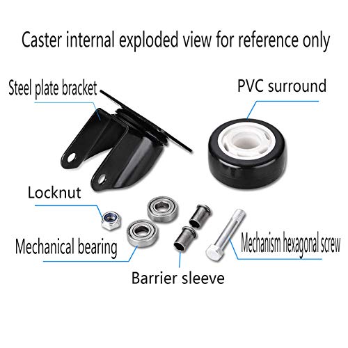 M8 Threaded Casters, Heavy Duty Swivel Casters with Brakes, Swivel Casters Used for Home Furniture/Office Cabinets/Shopping Carts, Load Capacity