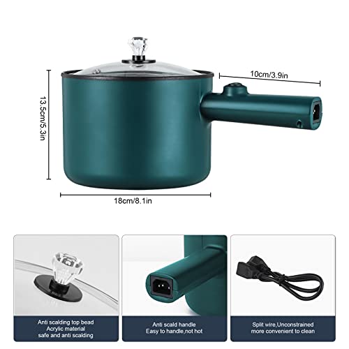 Electric Hot Pot, 1,8L Mini Non-Stick Electric Pan, Portable Mini Electric Skillet with Lid, Spatula and Multi Cooker, Multifunction Cooking Pot
