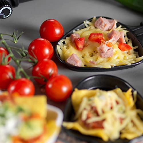 Giles & Posner EK1872G Electric Stone Raclette Grill - Indoor Tabletop 8 Person Raclette, Removable Stone Grill Hot Plate, Non-Stick Grill Pans,