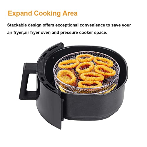BAOFUYA 3Pcs Stainless Steel Air Fryer Dehydrator Racks,Air Dryer Dehydrator Racks Air Fryer Basket Racks Air Fryer Accessories for Kitchen Air f