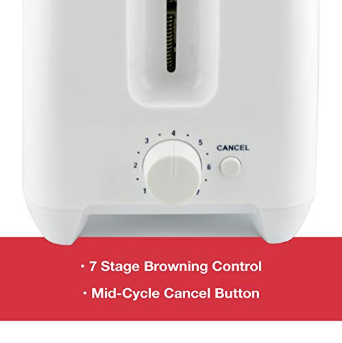 Kitchen Perfected® 2 Slice Extra Wide Slot Toaster - 750W - 7 Browning Levels - High Lift Eject Function - Removable Crumb Tray - E2020WH - White