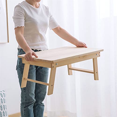 LZQDM Pine Wood Folding Laptop Desk Portable Lap Table For Study And Reading Home Lazy Bed Desk Home Furniture