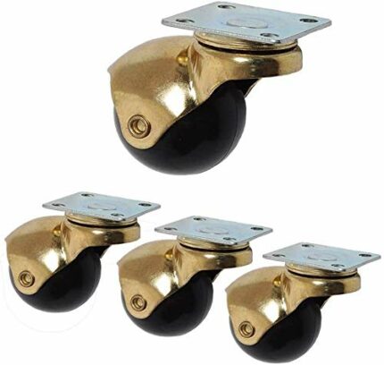 4 × Swivel Castor Wheel 2in Gold Casters Replacement Castor Wheels For 360 Degree Plate Furniture Smooth And Enough Ball Bearing