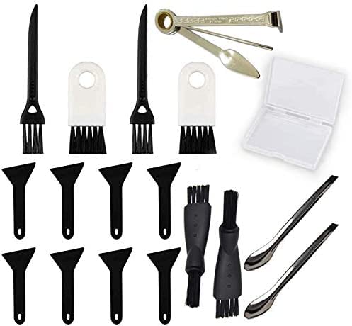 Black Scrapers,Gristor Brushes and Spoons Kit with Cleaning Tools for Herb Grinder (Black Scraper)