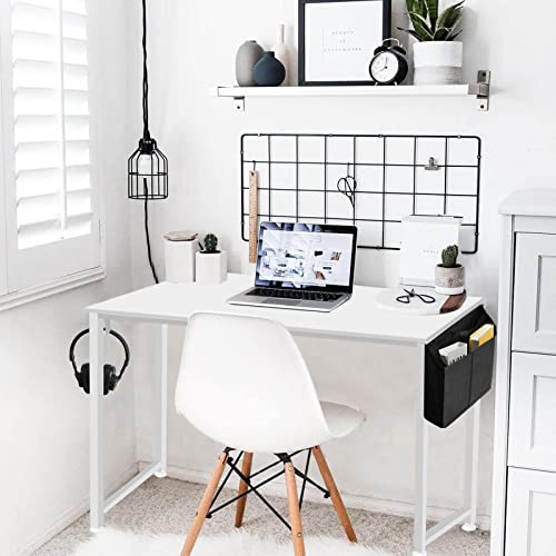 Lufeiya White Computer Desk - Small Student Kids Study Writing Table for Home Office Bedroom Small Spaces 32 Inch Modern Mini Laptop PC Desks,Whi