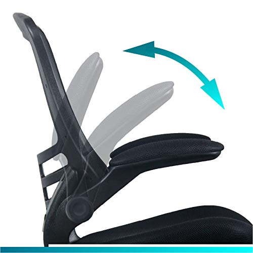 Office Hippo Mesh Operator Office Chair, Height & Tilt Adjustable Ergonomic Chair with Tension Control, Flip Up Arms, Computer Chair for Daily Us