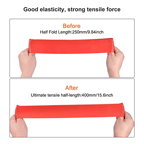 MECCANIXITY Anti Slip Feature Chair Bands, Flexible Seating Elastic Latex Bands for Home Office, Half Fold Length 250mm, Thickness 0.5mm, Red Pac