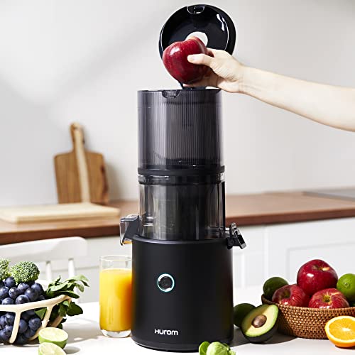 HUROM H-300 Cold Extractor Extractors Fruit and Vegetables, Multi-Screw Technology Filter + Screw with Automatic Reversal, 90% Juice Yield, Easy