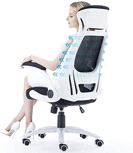 HJW Swivel Office Chair Computer Chair Home Lift Chair Rotatable Handrail Ergonomic Backrest High Back Task Chair Armchair