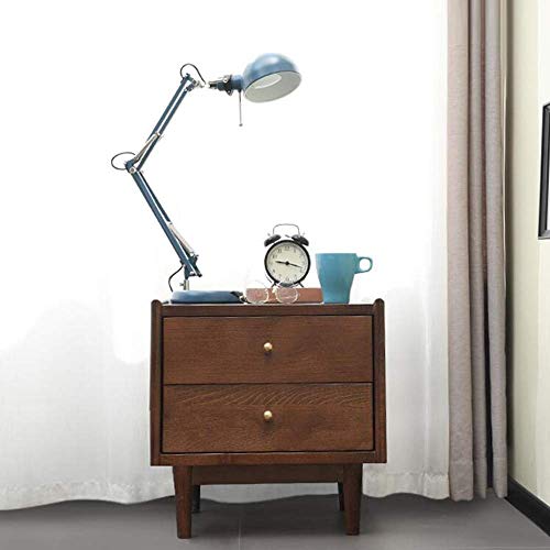 Mu Household Nightstand End Side with 2 Drawers Cabinet Accent Table Storage Display Home Bedroom Furniture