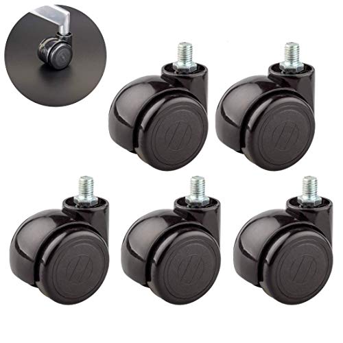 SKOAJAS Plate Casters 2" 50mm Office Chair Caster Wheels,Replacement Polyurethane Computer Chair Casters,Heavy Duty Furniture Swivel Wheels,Unive