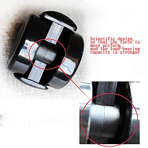 SKOAJAS Plate Casters 5 Furniture Castor Wheels Thread M10 for Office Chair 2 inches Heavy Duty 200kg Silent PU with Brake Swivel casters for Tab