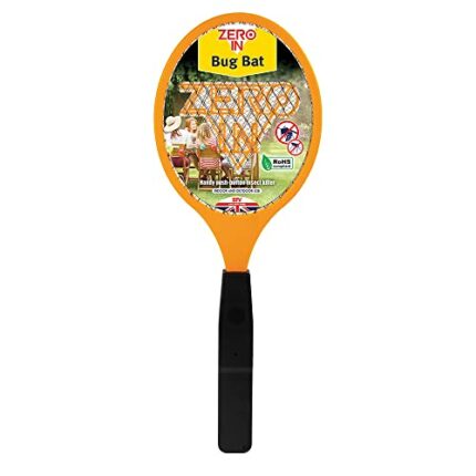 Zero In Bug Bat. Battery Powered. Kills Flying Insects on Contact, Suitable for Indoor and Outdoor Use