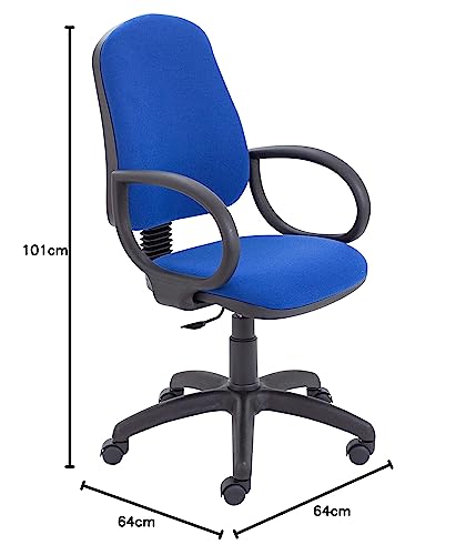 Office Hippo High Back Swivel Desk Chair, Ergonomic Home & Office Chair With Height Adjustable Seat & Backrest, Fixed Arms For Extra Comfort, Com