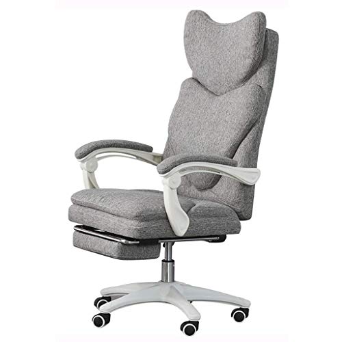 n/a High-Back Executive Swivel Office Desk Chair with Ribbed Upholstery - White, Lumbar Support, Modern Style, Certified