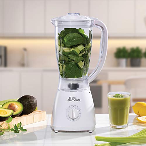 Fine Elements SDA1907 Jug Blender with Coffee Grinder Attachment, 1500ml Capacity with 4 Speeds and Pulse Function (450W Power, 220-240v 50hz Typ