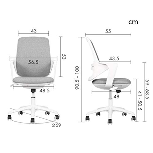 n/a Office Chair, Mid Back Office Computer Swivel Desk Task Chair, Ergonomic Executive Chair with Armrests (Color : Gray, Size : 90.5 * 56.5 * 48