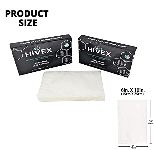 Food Vacuum Sealer Bags 100pcs 15 x 25cm, Commercial Grade Textured Vacuum Sealer Bag for Sous Vide Cooking, Convenient Extractable Package Desig