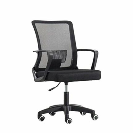 ygqbgy Furniture Mid-Back Black Mesh Multifunction Executive Swivel Ergonomic Office Chair with Adjustable Arms