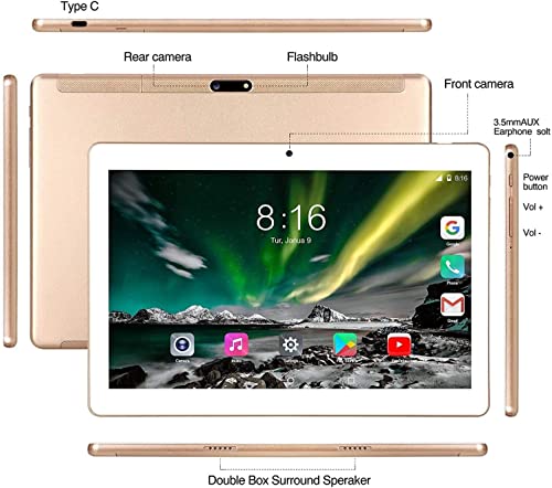 Tablet 10 Inch 8 Core - TOSCIDO Android 10.0,4G LTE Tablets,4GB of RAM and 64 GB Expandable to 128GB,Dual SIM,GPS,WiFi,Bluetooth Keyboard,Mouse,T