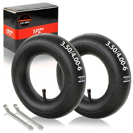 1PZ UK6-40T 2 pack of 3.50/4.00-6 Inner Tube TR13 Straight Valve with Tyre Levers Replacement for Wheelbarrow Sack Barrow Trolley Mobility Scoote