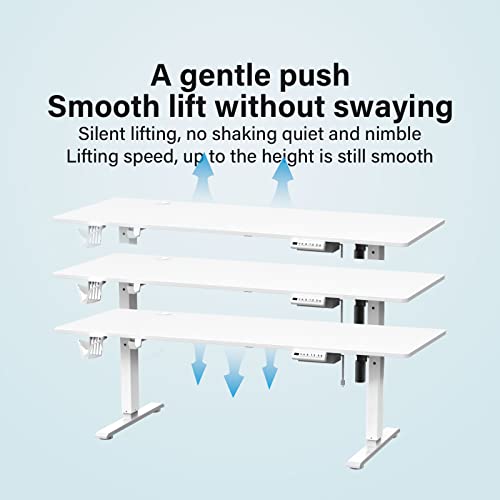 Rtisgunpro White 55x24inch Electric Standing Desk Adjustable Height Stand Desk Home Office Study Desk