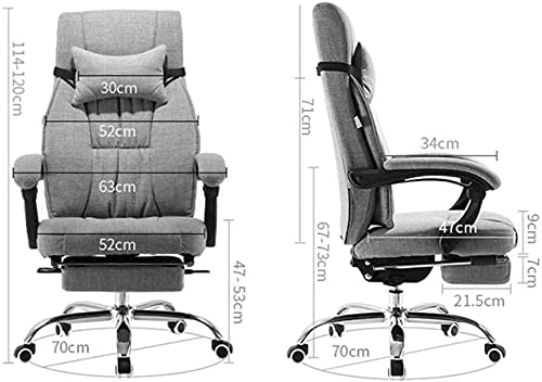 HJW Office Desk Chair Adjustable High Back Ergonomic Recliner Home Office Chairs with Footrest and Lumbar Support Armchair