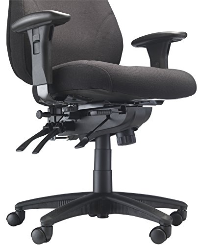 Office Hippo Professional 24 High Back Office Chair, 150 kg Weight Tolerance, Seat Slide, 2D Arms, Asynchro Mechanism, Ratchet Back, Fabric, Blac